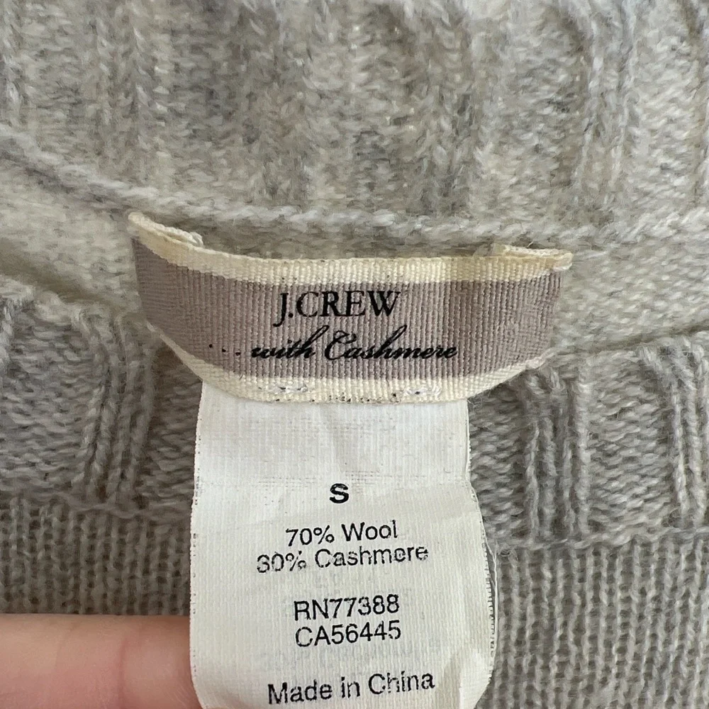 J.Crew Light Gray Wool Cashmere Lightweight Crewneck Sweater Small Classic Knit